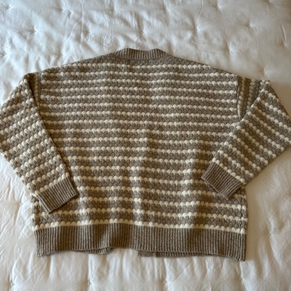 Altar'd State Brown and Cream Textured Knit Sweater - Picture 4 of 5